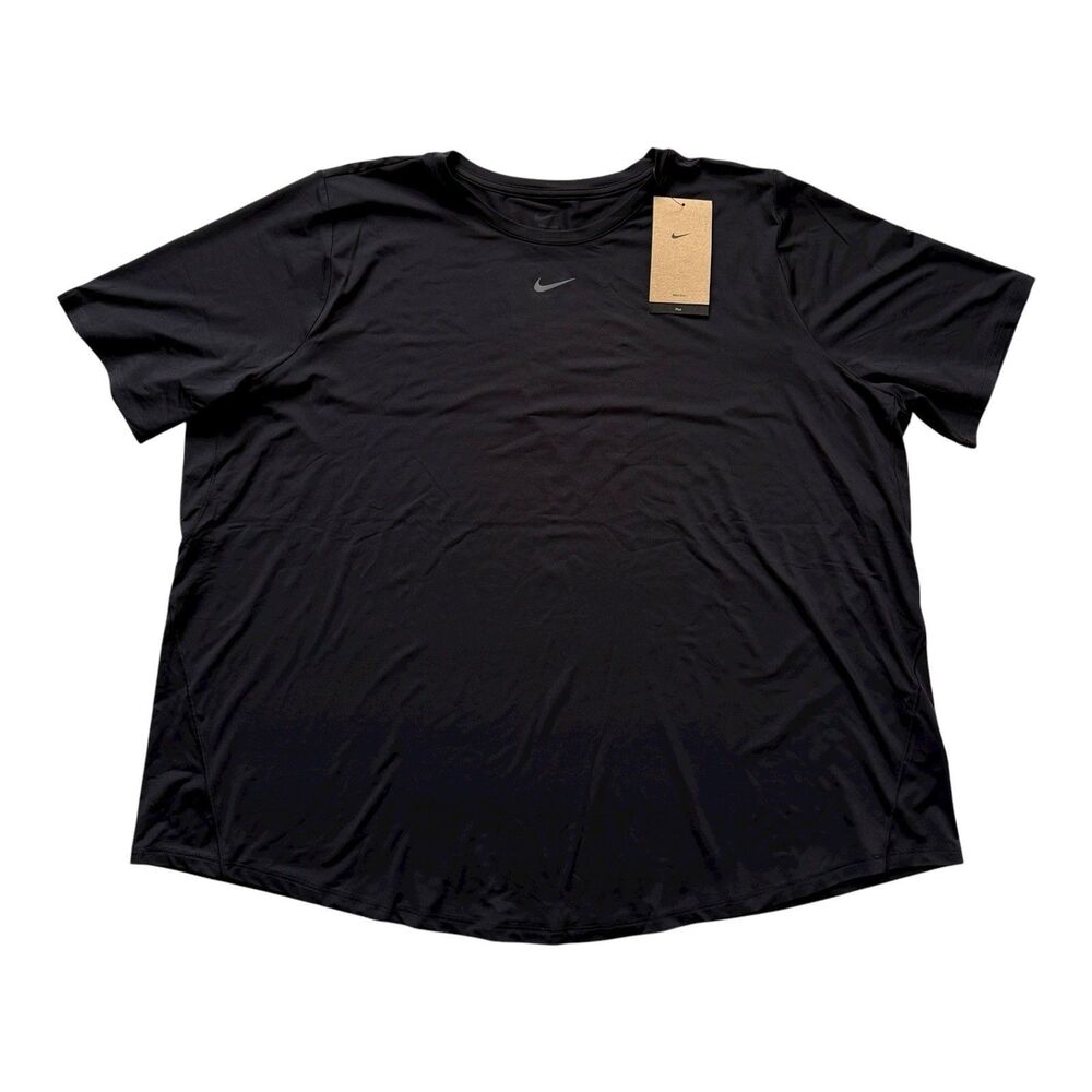 NWT NIKE One Womens Traing Dri-Fit Short Sleeve T Shirt Black with Logo
